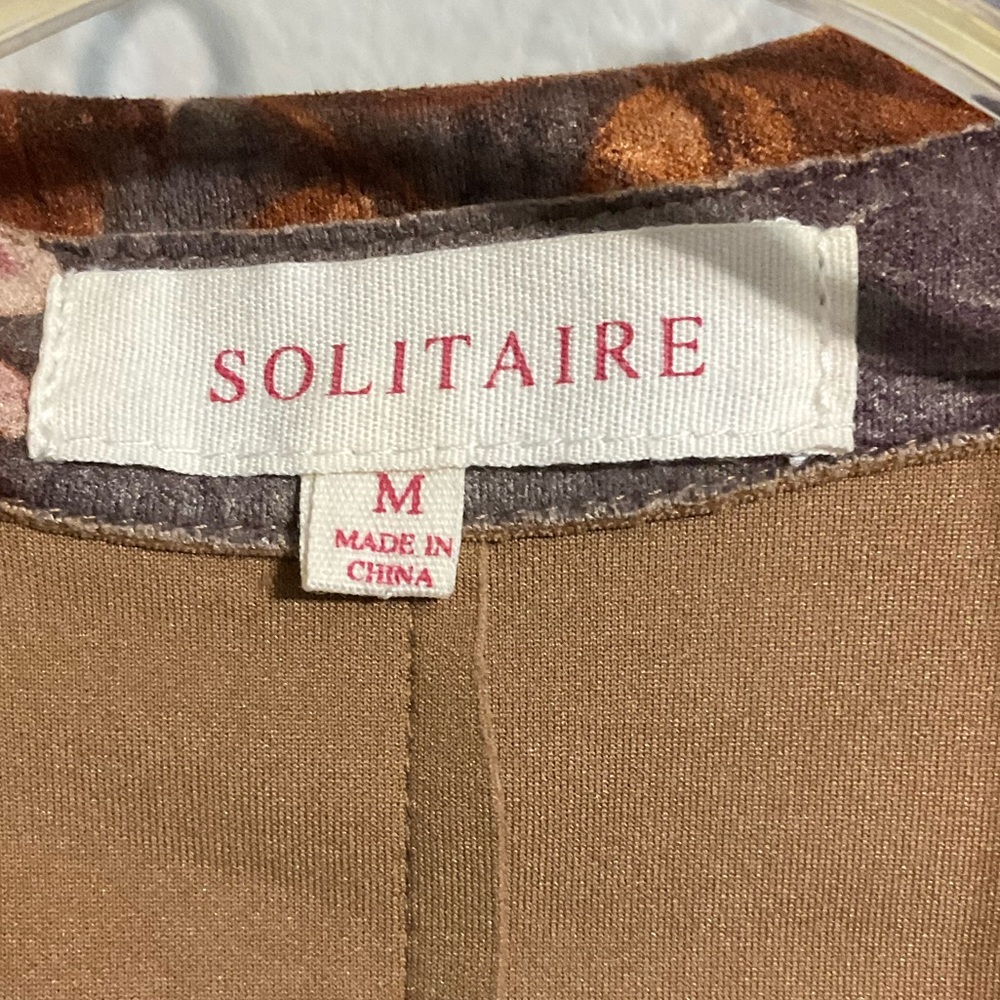 Solitaire Floral Long Vest in Mauve and Rust - Picture 5 of 9